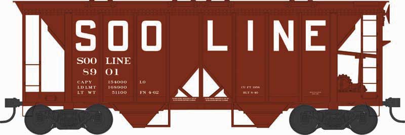 Bowser 43284 HO, 70 Ton 2 - Bay Covered Hopper, SOOLINE, 8926 - House of Trains