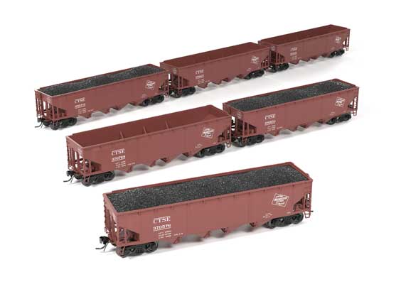 Broadway Limited 10137 HO, AAR 70 Ton 4-Bay Hopper, 6-Pack, Milwaukee Road, MILW - House of Trains
