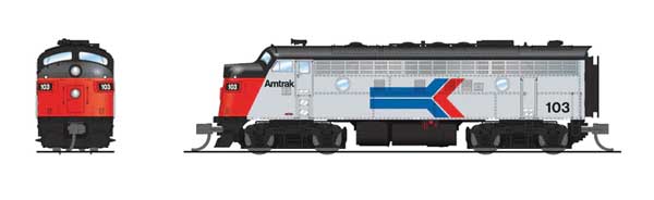 Broadway Limited 9275 N EMD F7A, Stealth, Amtrak 105 - House of Trains