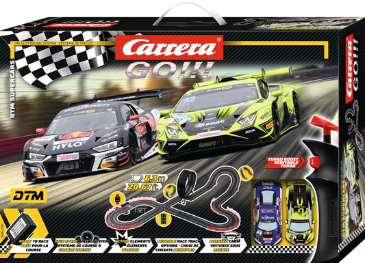 Carrera 62595, GO!!!, DTM Supercars, Set, Audi R8 LMS GT3, Lamborghini Huracan GT3 EVO2, 20.67 feet of track - House of Trains
