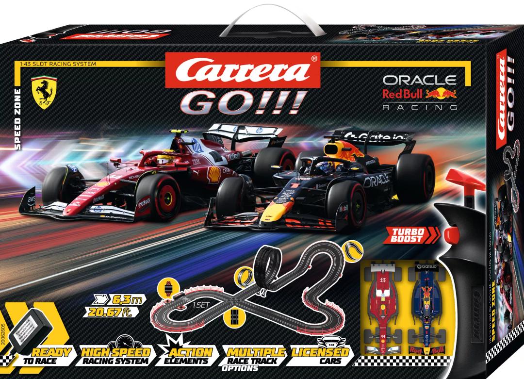 Carrera 62605, GO!!!, Speed Zone, Set, Ferrari FS - 25, Oracle Red Bull Racing RB21, 20.67 feet of track - House of Trains