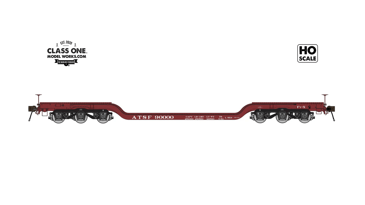 Class One Model Works 200 HO, Heavy Duty Flat Car, ATSF, 90000 - House of Trains