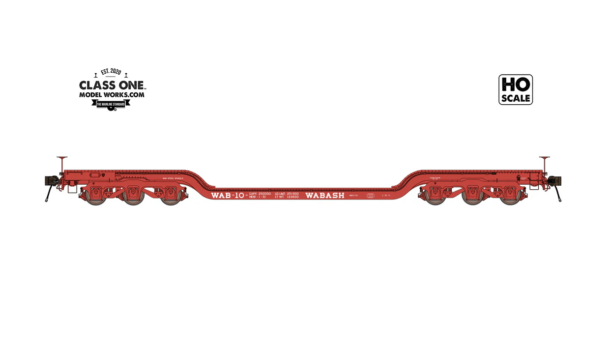 Class One Model Works 241 HO, Heavy Duty Flat Car, WAB, 10 - House of Trains