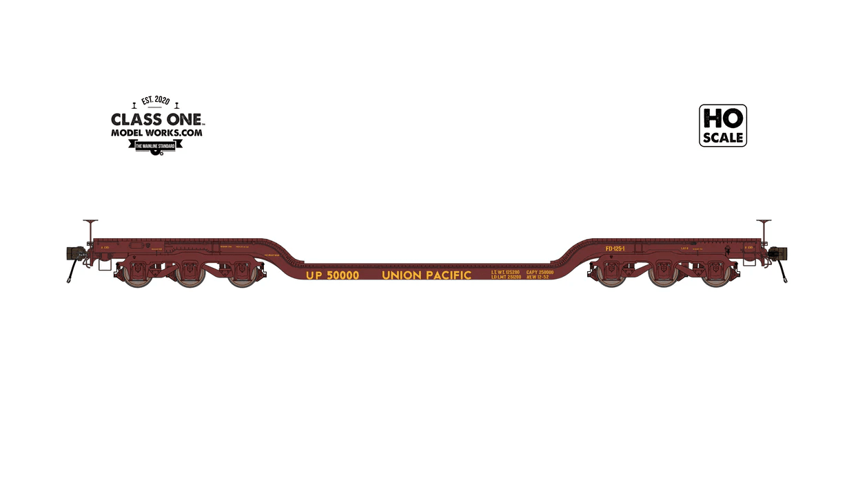 Class One Model Works 242 HO, Heavy Duty Flat Car, UP, 50000 - House of Trains