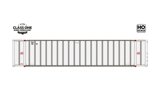 Class One Model Works CT00325 HO, Monon 48' Exterior Post Container, Transamerica, TRLU, 481669 - House of Trains