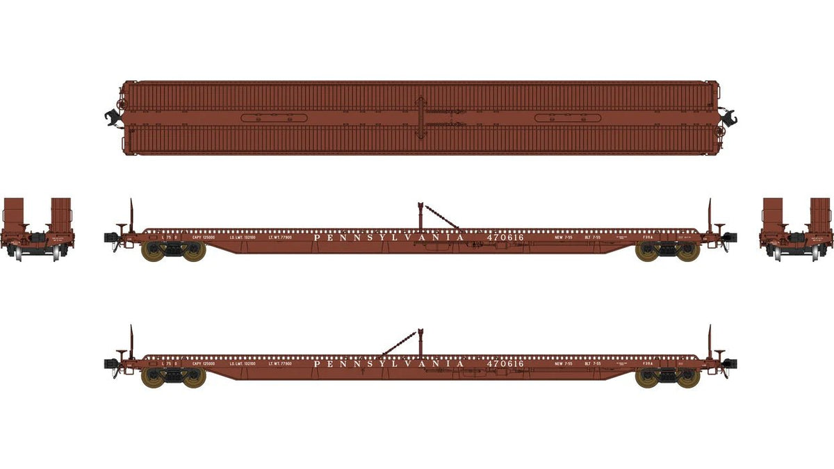 Class One Model Works FC00804 HO, F39 Piggy-Back Flat Car, PRR 470616 - House of Trains