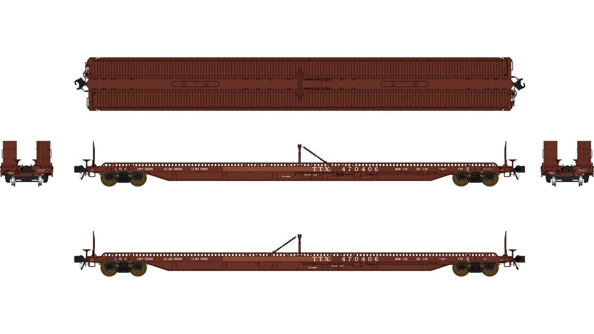 Class One Model Works FC00817 HO, F39 Piggy-Back Flat Car, TTX 470406 - House of Trains