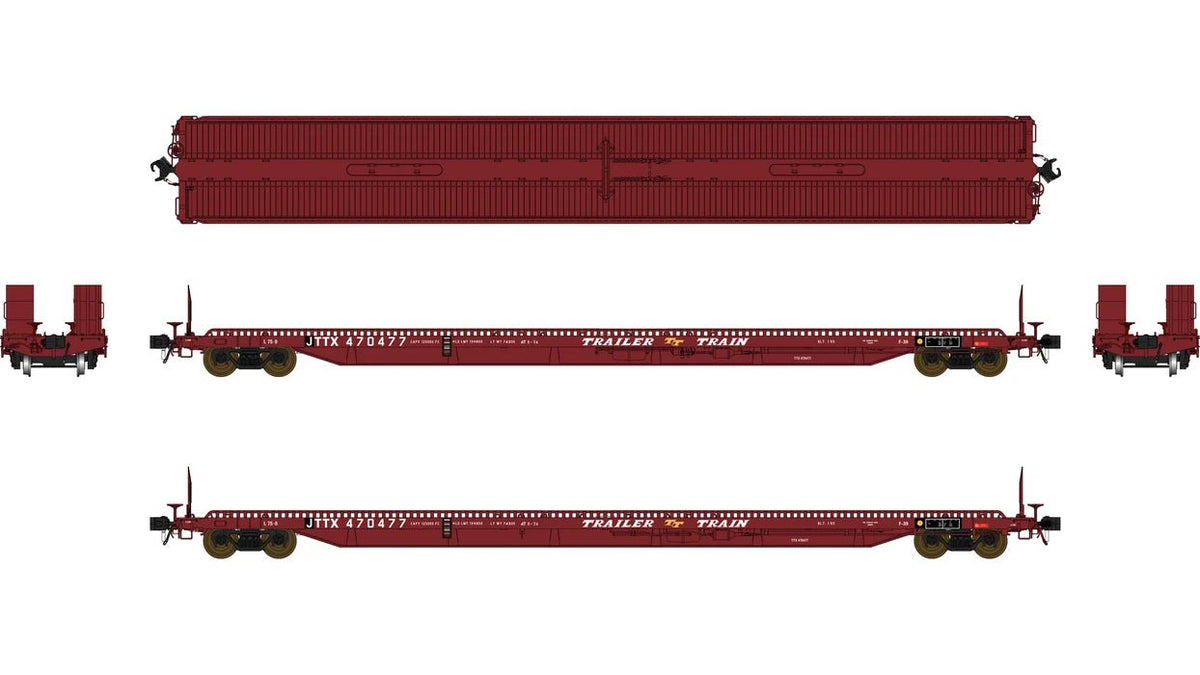 Class One Model Works FC00832 HO, F39 Piggy-Back Flat Car, JTTX 470542 - House of Trains