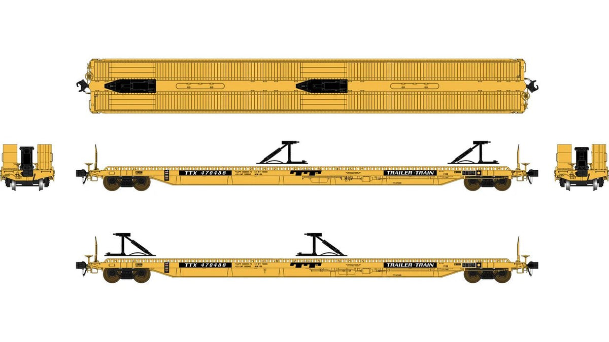 Class One Model Works FC00833 HO, F39 Piggy-Back Flat Car, TTX 470488 - House of Trains