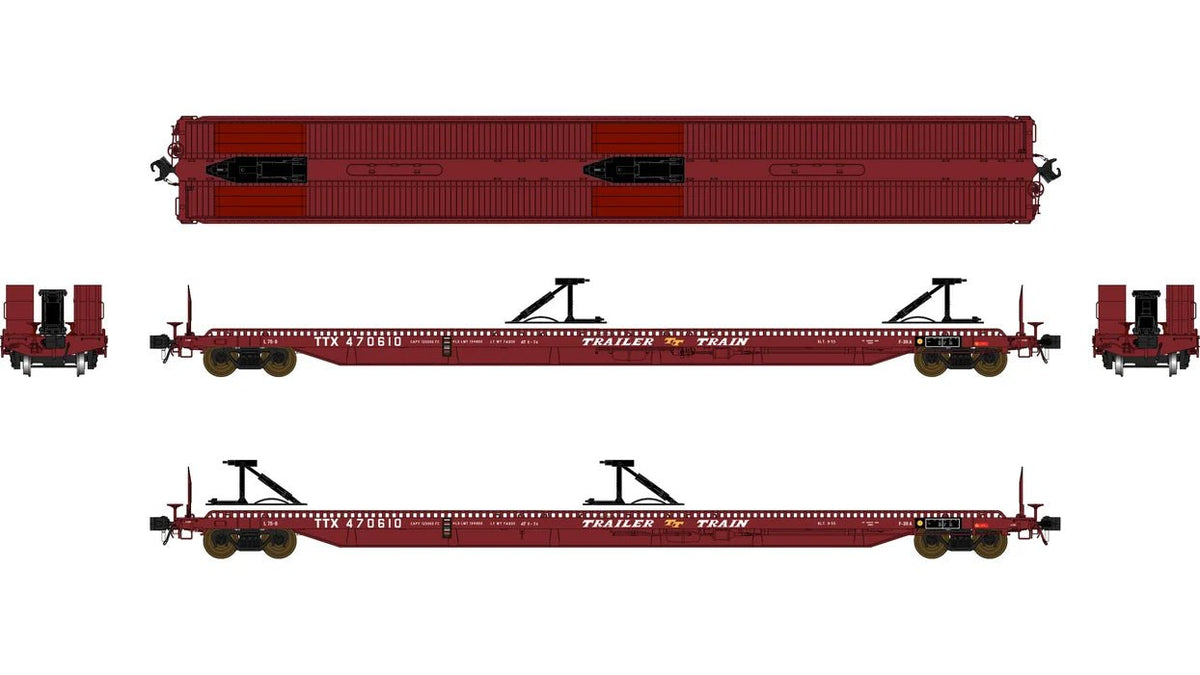 Class One Model Works FC00837 HO, F39A Piggy-Back Flat Car, TTX 470610 - House of Trains