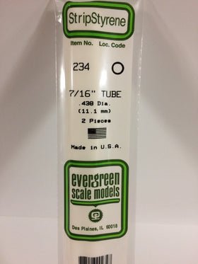 Evergreen 234 Tube, .438" (11.1 mm) (2 Pieces) - House of Trains