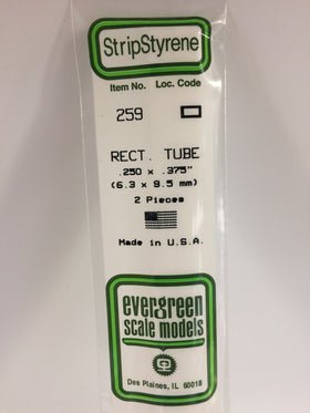 Evergreen 259 Tubes, .250" x .375" (6.3 x 9.5 mm) (2 Pieces) - House of Trains