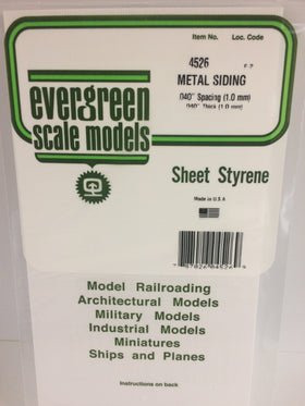 Evergreen 4526 Metal Siding, .040" Spacing x .040 Thick (1 Piece) - House of Trains
