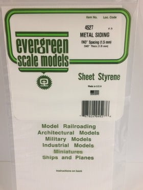 Evergreen 4527 Metal Siding, .060" Spacing x .040 Thick (1 Piece) - House of Trains
