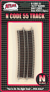 Atlas 2025 N, Code 55, 18.75" Radius Half Curve, 6 pcs