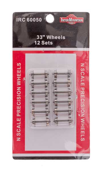 Intermountain 60050 N Metal Wheelsets, 33" Wheels, 12 Sets
