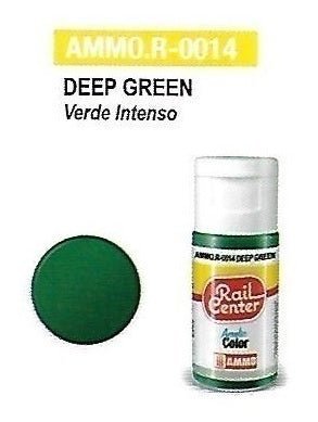Rail Center Paint R-0014, Deep Green, 15ml bottle, Acrylic Paint
