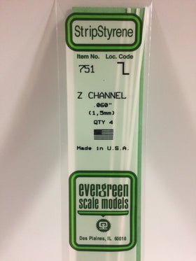 Evergreen 751 Angle, .060", 1.5 mm, 4 Pieces