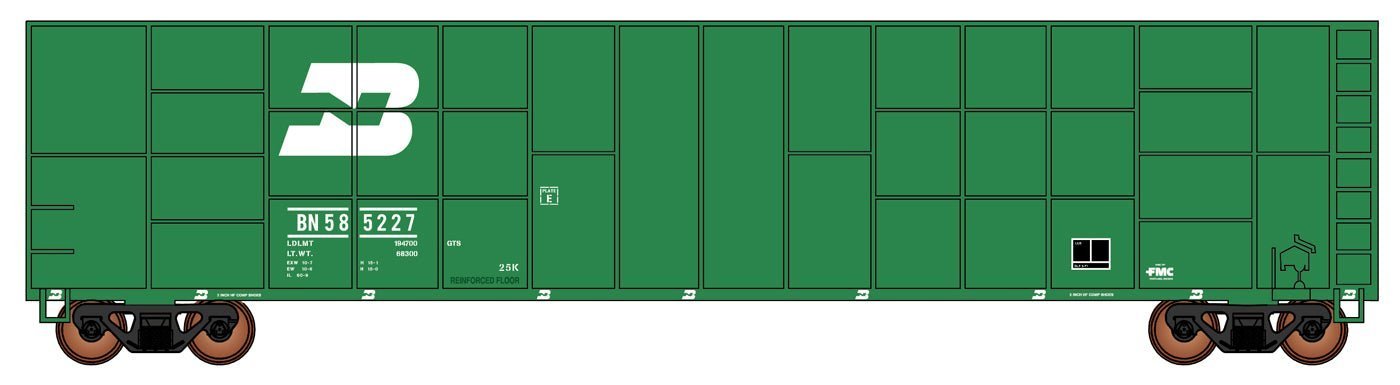 Intermountain 4523002 - 02 HO, FMC Exterior Post, Woodchip Gondola, Small Logo, BN, 585227 - House of Trains