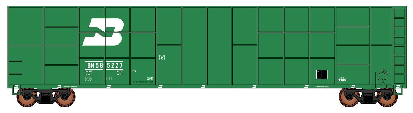 Intermountain 4523002 - 02 HO, FMC Exterior Post, Woodchip Gondola, Small Logo, BN, 585227 - House of Trains