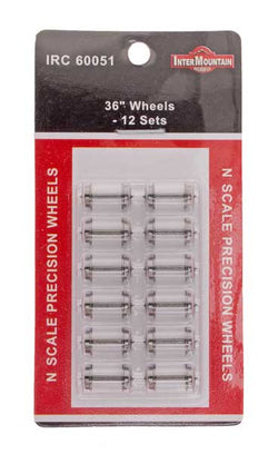 Intermountain 60051 N Metal Wheelsets, 36" Wheels, 12 Sets - House of Trains