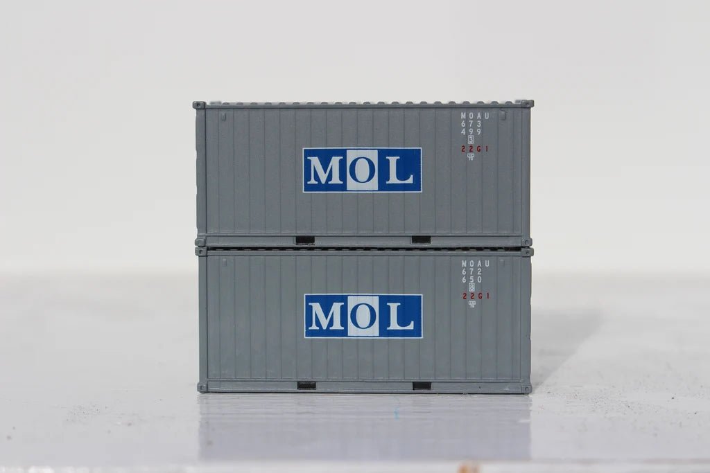 Jacksonville Terminal Company 205351 N, 20' Standard Height Container, MOL, 2 Pack - House of Trains