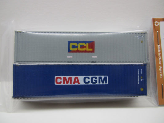 Jacksonville Terminal Company 405801 N, 40' High - Cube Container, Multi, 2 Pack - House of Trains