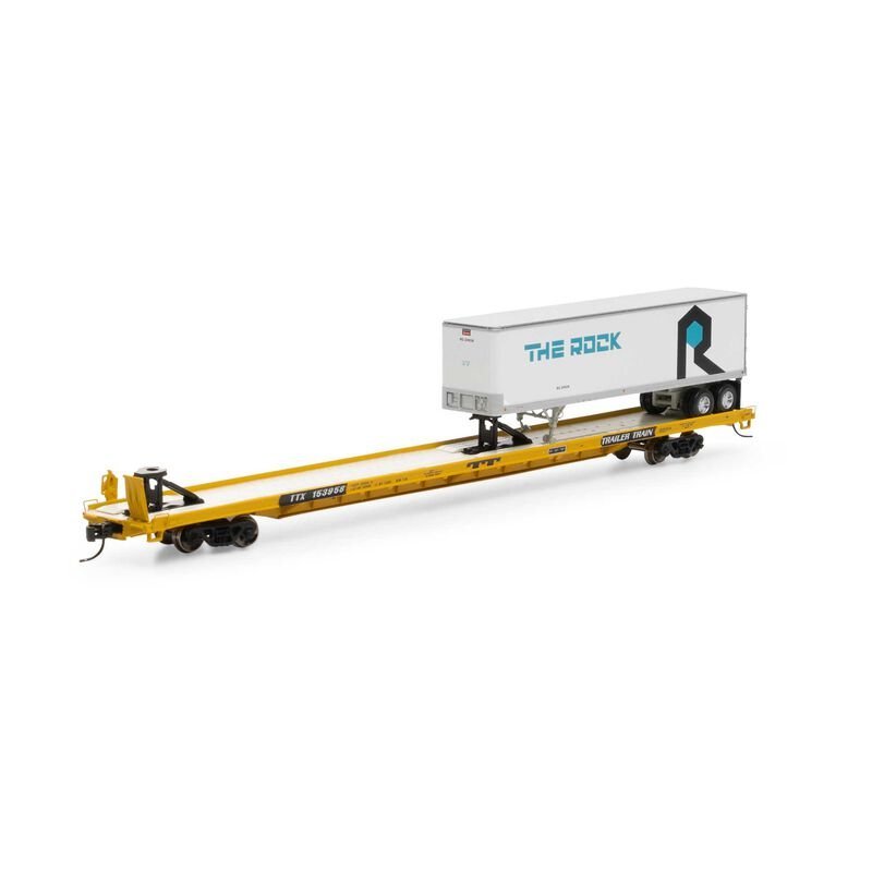 Athearn 14357 N, F89F 89', 8" TOFC Flat Car, with Trailer, TTX, 153958, Rock Island Trailer