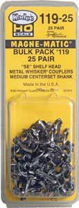 Kadee 119 - 25 HO Whisker Shelf Coupler, 19/64" (medium) Centerset Shank - House of Trains