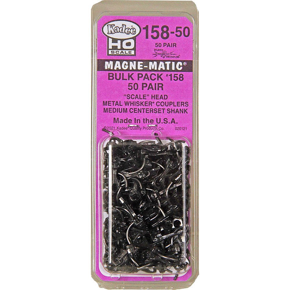 Kadee 158 - 50 Scale Whisker Coupler, 9/32" (medium) Centerset (50 Pair) - House of Trains