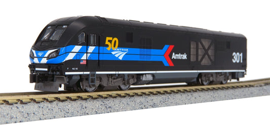 Kato 176 - 6050 N ALC - 42 Charger, DCC Ready, Amtrak, Day One, 301, 50th Anniversary Logo - House of Trains