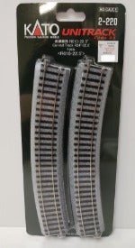 Kato 2 - 220 HO 24" Radius Curve 22.5 Degree (1/4 Circle) (4 pieces) - House of Trains