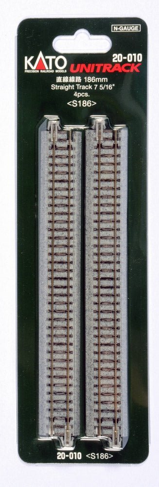 Kato 20 - 010 N Unitrack 7 5/16" (186mm) Straight (4 Pieces) - House of Trains