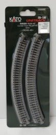 Kato 20 - 100 N Unitrack 9 - 3/4" (149mm) Radius Curve 45 Degree (4 Pieces) - House of Trains