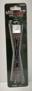 Kato 20 - 300 N Unitrack, Left Hand, 15 Degree Crossing, 7 5/16", 186mm, 1 per package - House of Trains