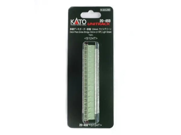 KATO 20-459 N, Unitrack, Deck Girder Bridge, 4 7/8, 124mm, Light Green - House of Trains