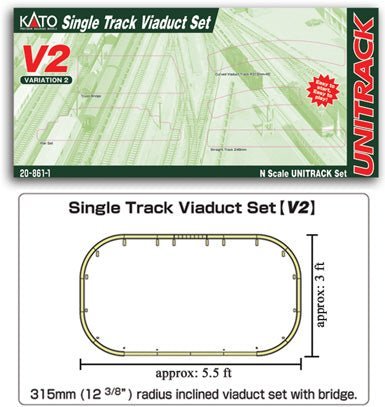 Kato 20 - 861 N V2 Single Track Viaduct Set - House of Trains