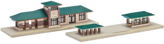 Kato 31-650 N North American Suburban Station "Schaumburg", Plastic Model Kit made by Faller - House of Trains