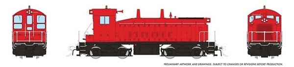 Rapido 27598 HO, EMD SW9, ESU LokSound and DCC, Generic Industrial, Red, Unlettered