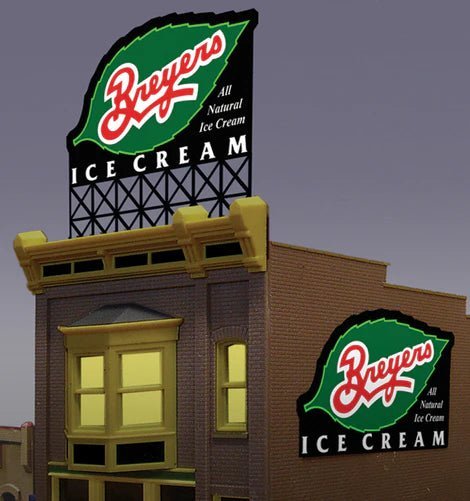 Light Works USA 2582 Breyers Ice Cream Billboard Super Animated Neon Series Sign 2.25" x 1.54" - House of Trains