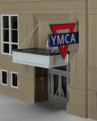 Light Works USA 3072 YMCA (Vertical) Animated Neon Sign HO Scale 1.25"x1" - House of Trains