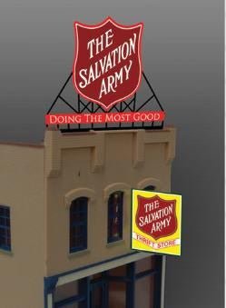Light Works USA 62981 The Salvation Army Rooftop Billboard Animated Neon Sign - House of Trains