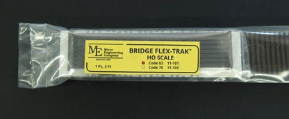 Micro Engineering 11 - 101 HO, Code 83, Bridge Track, Wood Ties, 1 Piece 3 Foot - House of Trains