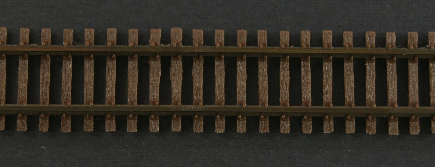 Micro Engineering 12 - 126 N Code 40 Weathered Flex Track Wood Ties, 6 sections per bundle - House of Trains