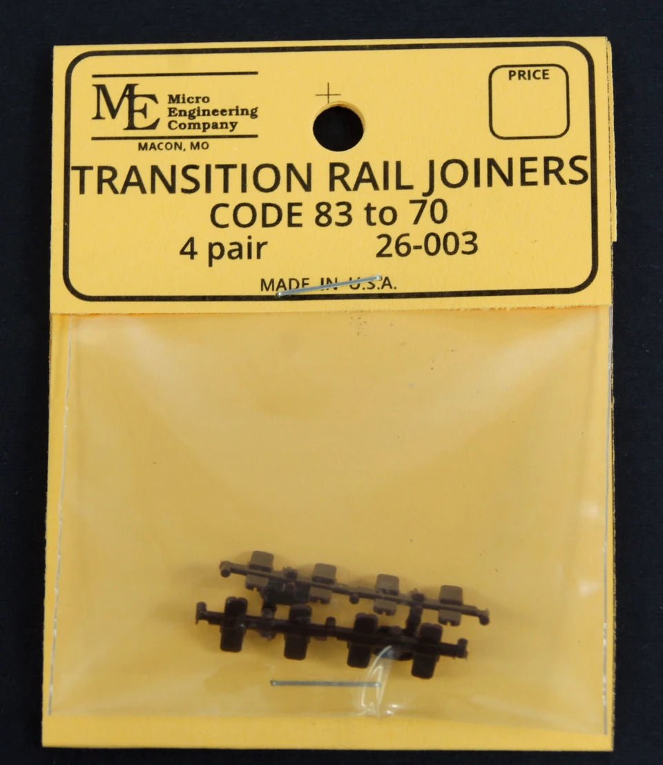 Micro Engineering 26 - 003 HO. Transition Rail Joiners Code 83 to 70, 4 pair - House of Trains
