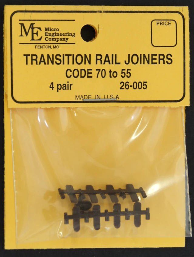 Micro Engineering 26 - 005 N, Transition Rail Joiners, Code 70 to 55, 4 pair - House of Trains