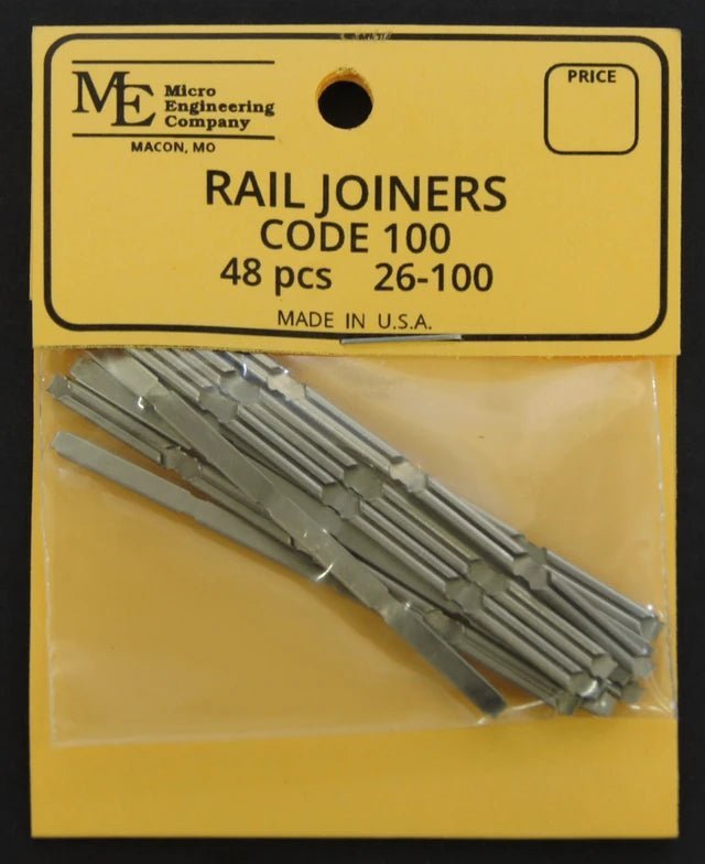 Micro Engineering 26-100, Code 100, Rail Joiners, 48 per package - House of Trains