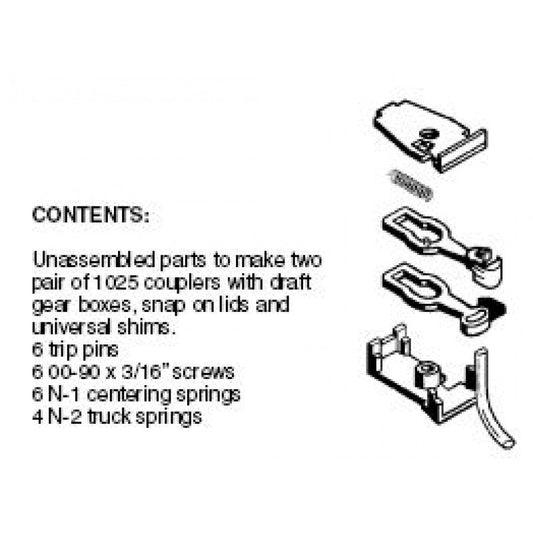 Micro Trains 001 02 011 (1025) N Unassembled RDA Universal Body Mount Couplers, Black - House of Trains
