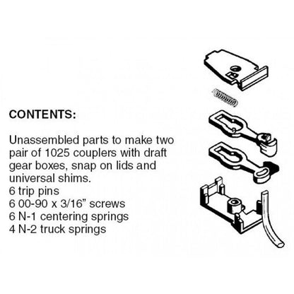 Micro Trains 001 02 012 (1025 - B) N Unassembled RDA Universal Body Mount Couplers, Brown - House of Trains