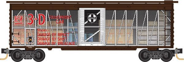 Micro - Trains 020 00 187 N 40' Standard Box Car, Single Door, Impact Car, ATSF, 10000 - House of Trains